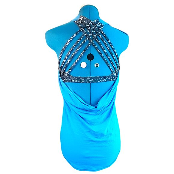 Lululemon Wild Tank Pipe Dream Blue Digi Pixie Caspian Black Crisscross Back - Picture 2 of 6